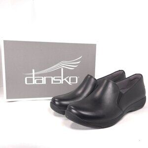 NWB‎ Dansko Women's Nora Slip On Black Leather Loafers Size 38 Black 1956020202